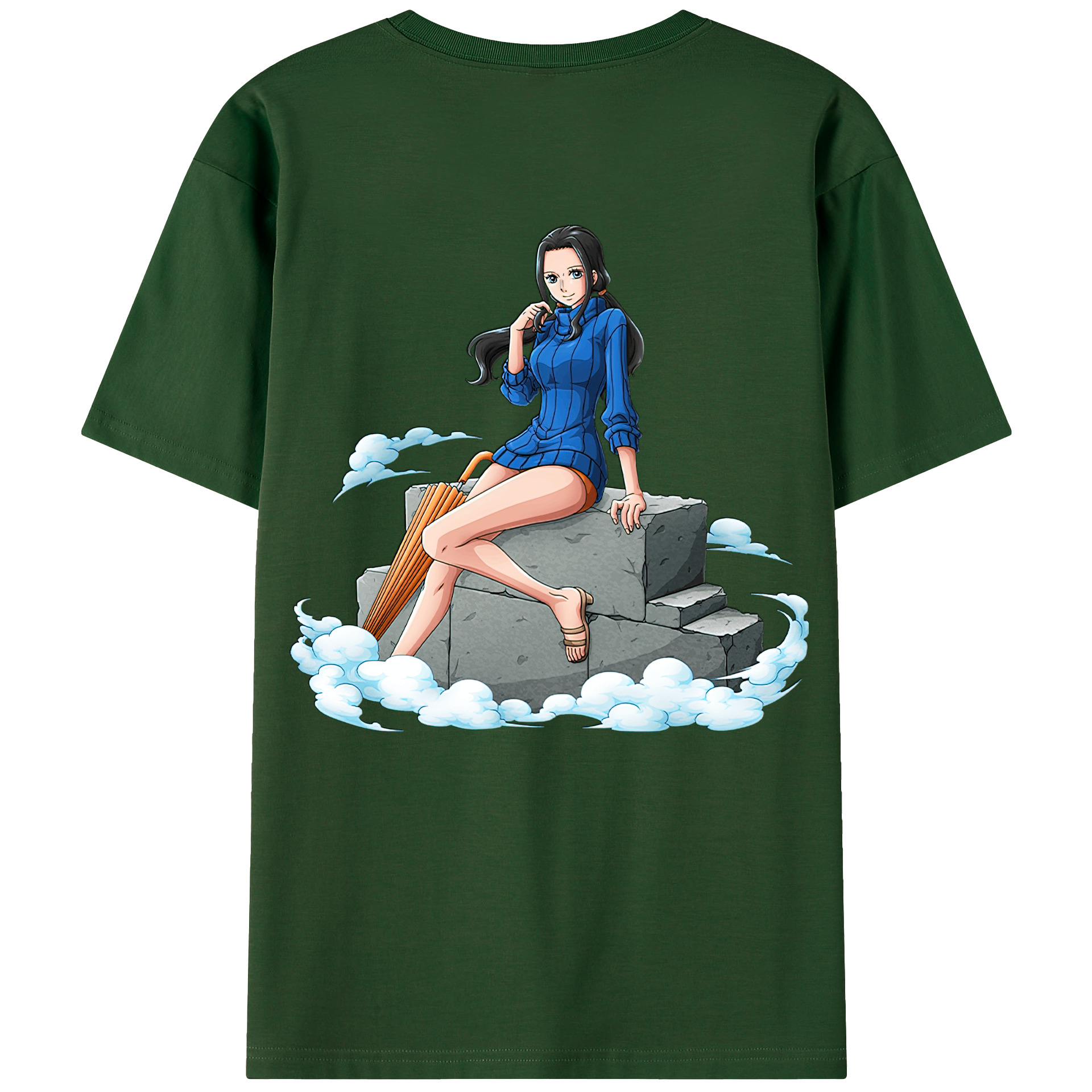 ワンピース ニコ・ロビン ONE PIECE Nico Robin 綿100％半袖Tシャツ（背面プリント）